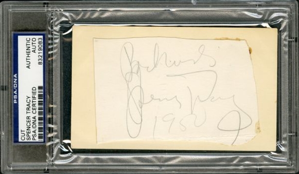 Spencer Tracy 1950 Dated Cut Autograph